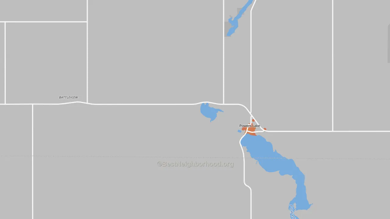 Bike Grade map of Powers Lake, ND