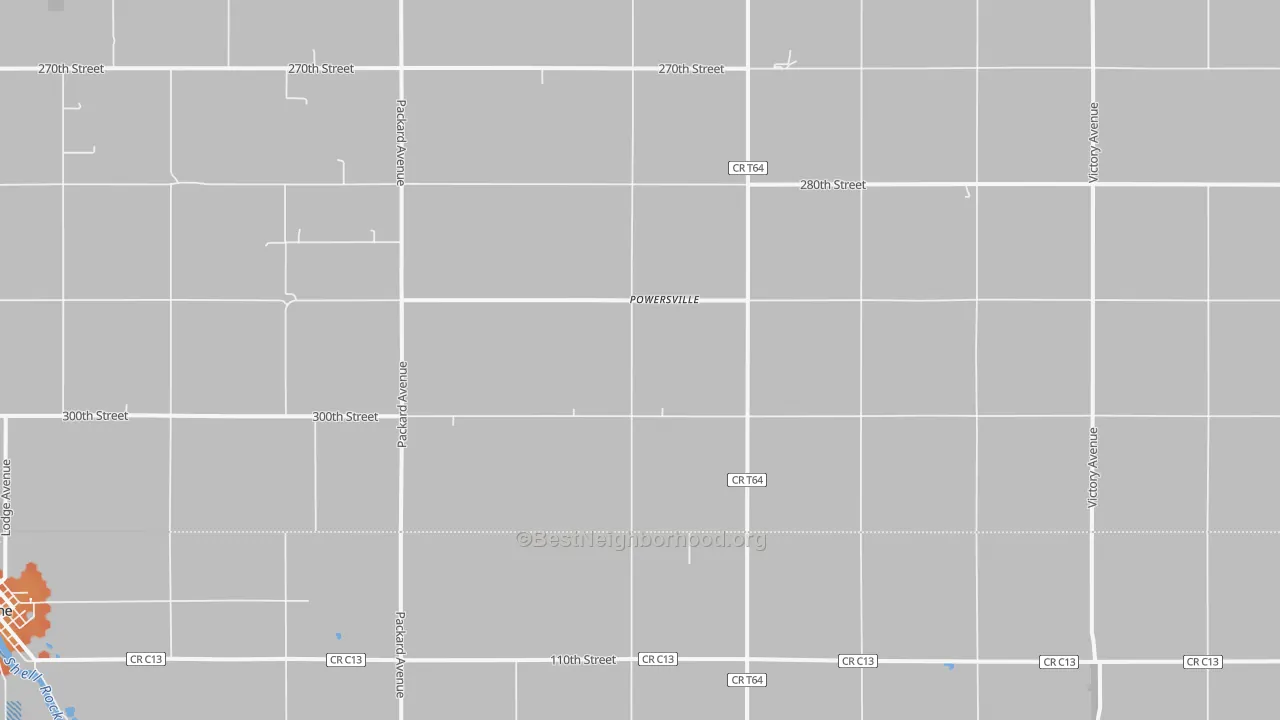 Bike Grade map of Powersville, IA