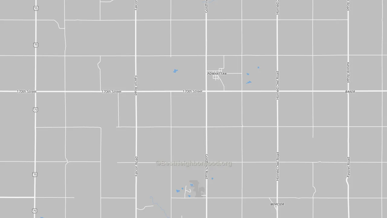 Bike Grade map of Powhattan, KS