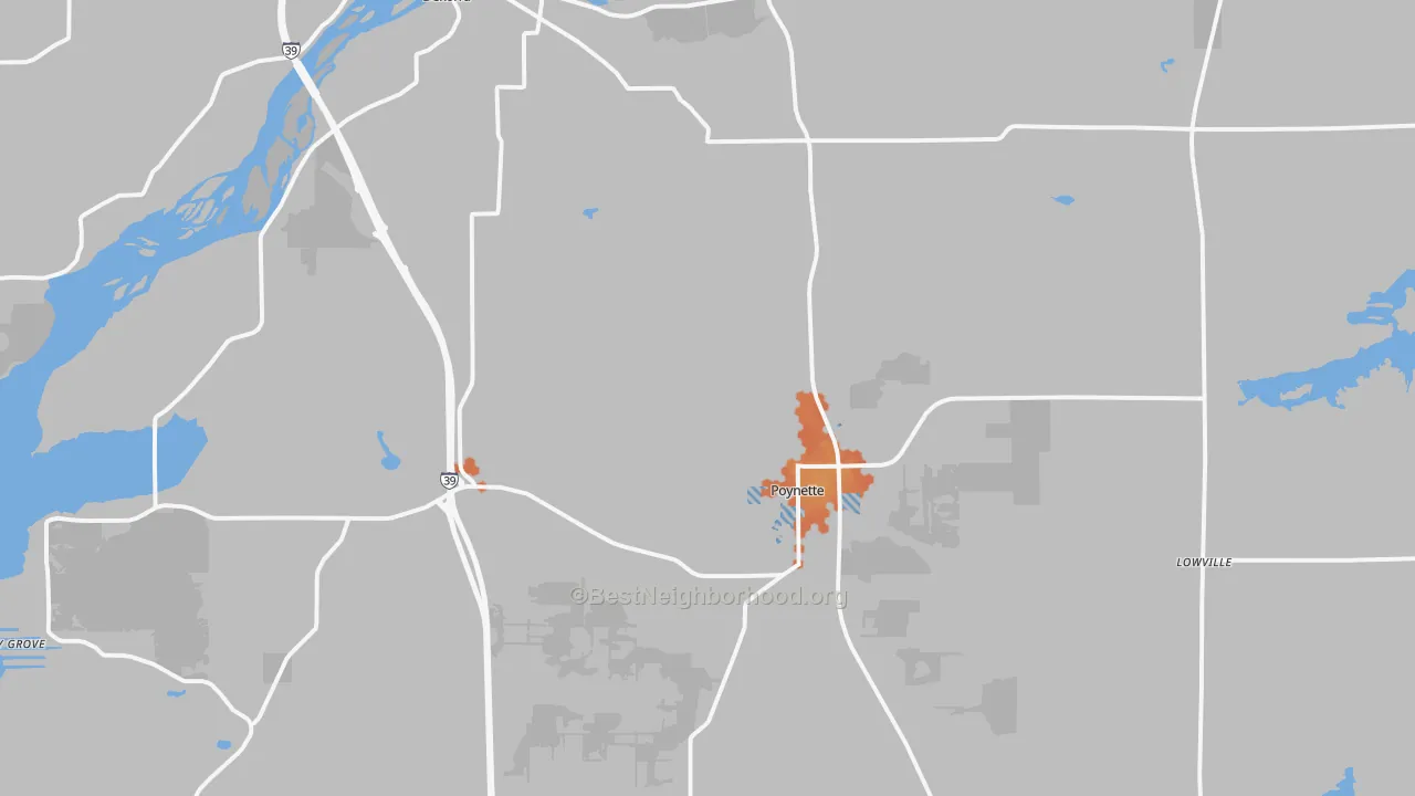 Bike Grade map of Poynette, WI