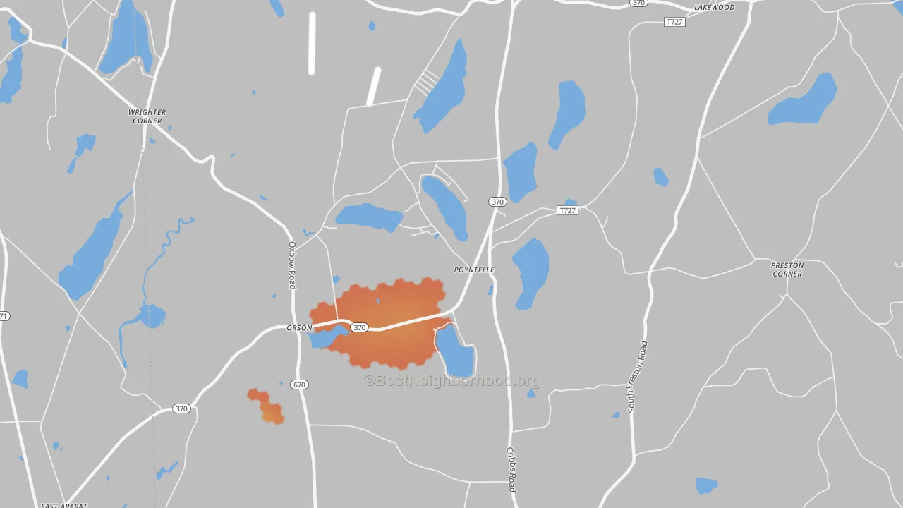 Bike Grade map of Poyntelle, PA