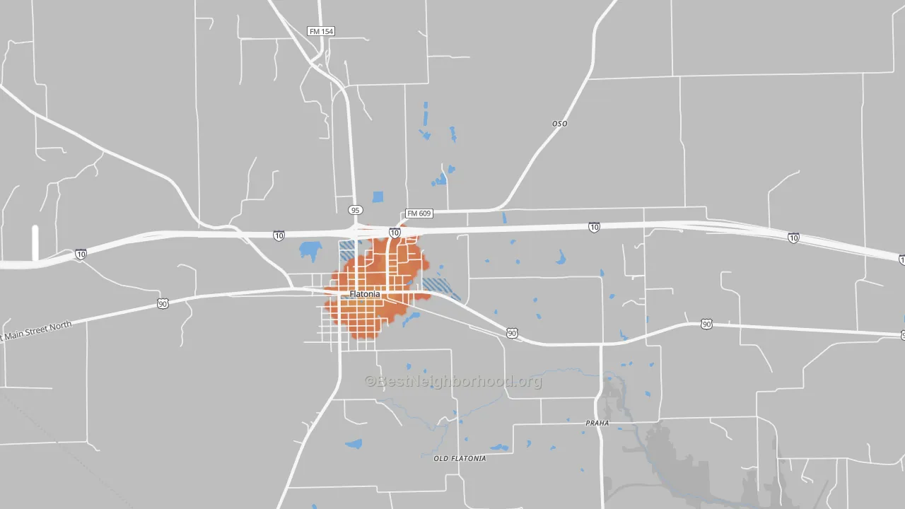Bike Grade map of Praha, TX