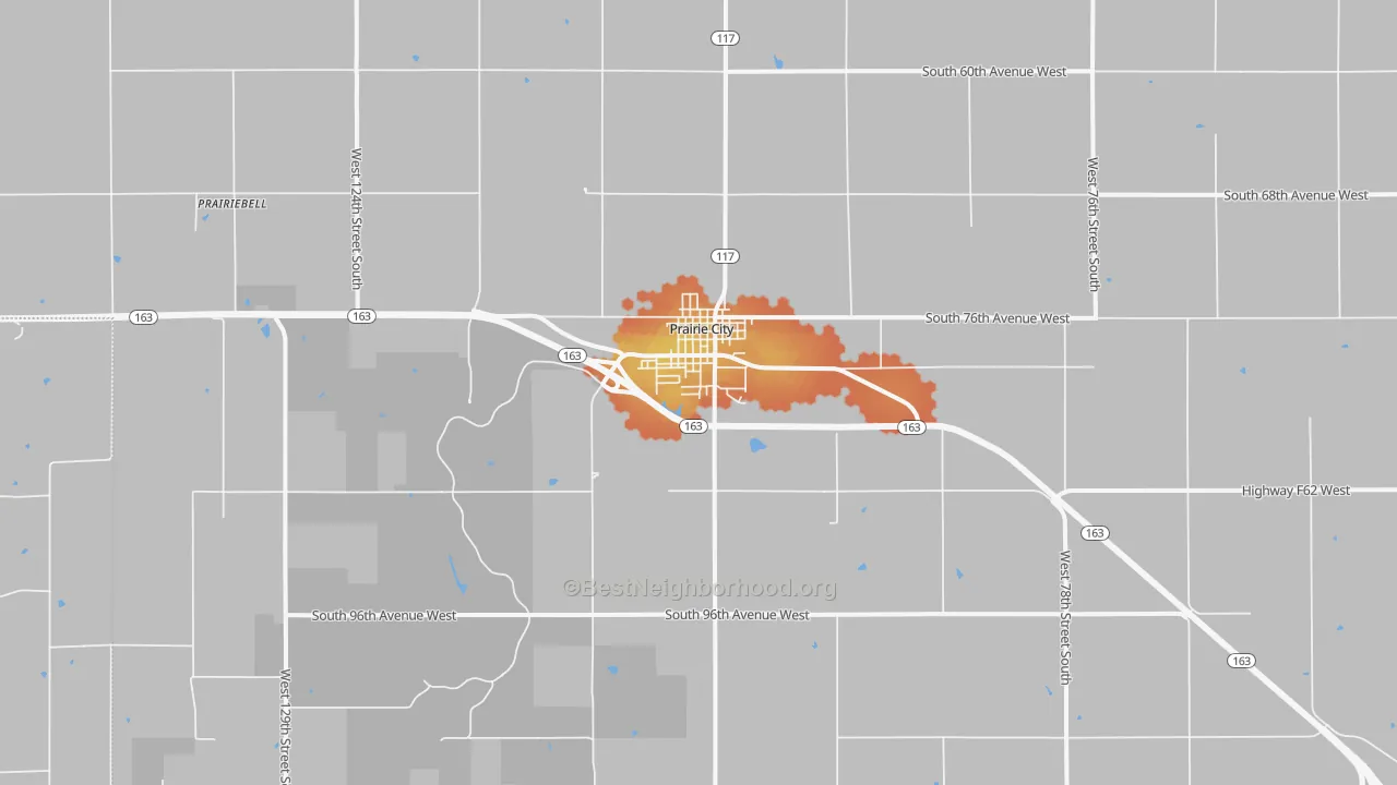 Bike Grade map of Prairie City, IA