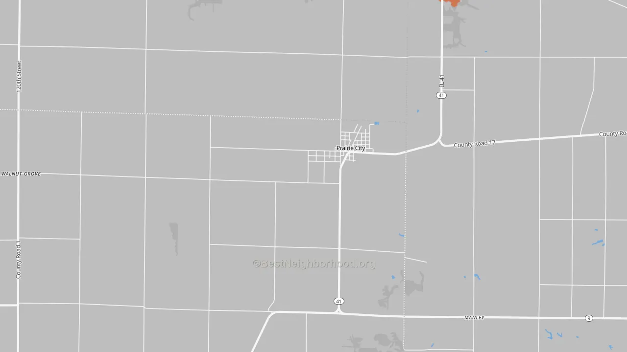 Bike Grade map of Prairie City, IL