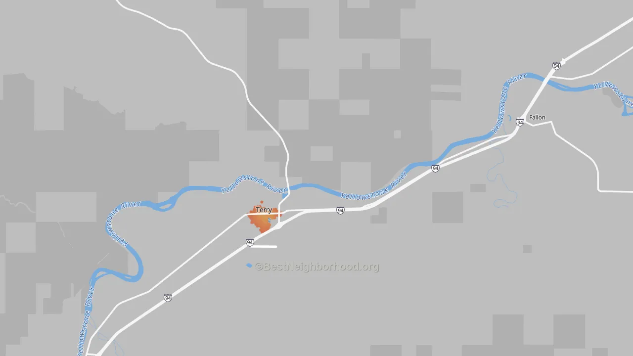Bike Grade map of Prairie County, MT
