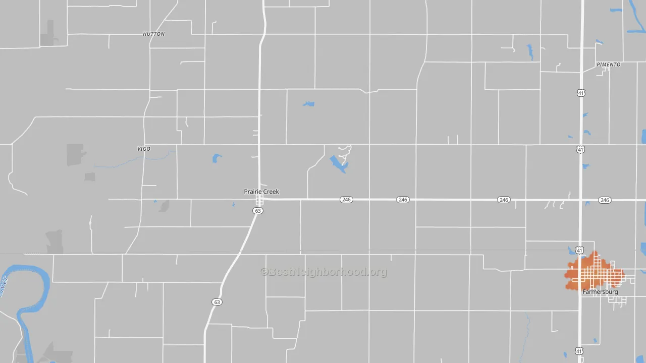 Bike Grade map of Prairie Creek, IN