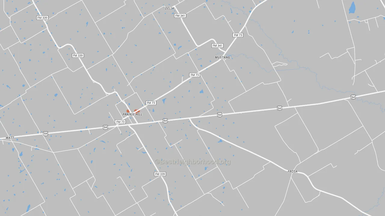 Bike Grade map of Prairie Hill, TX