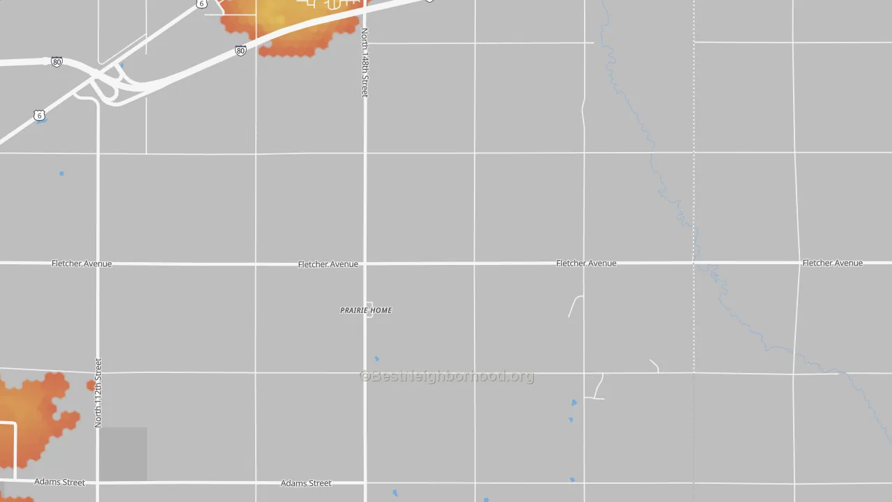 Bike Grade map of Prairie Home, NE
