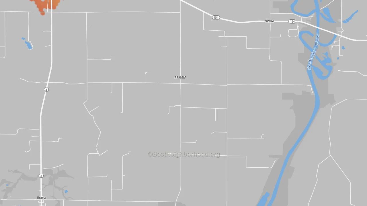 Bike Grade map of Prairie, IL