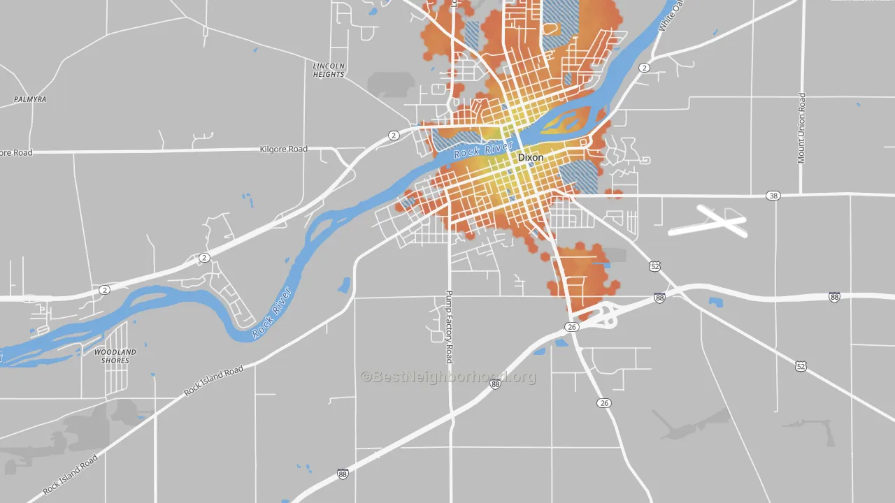 Bike Grade map of Prairieville, IL
