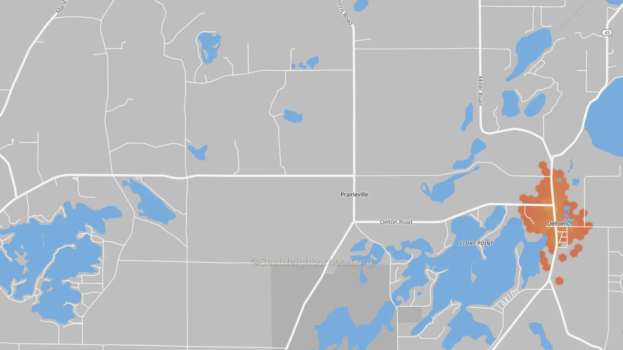 Bike Grade map of Prairieville, MI