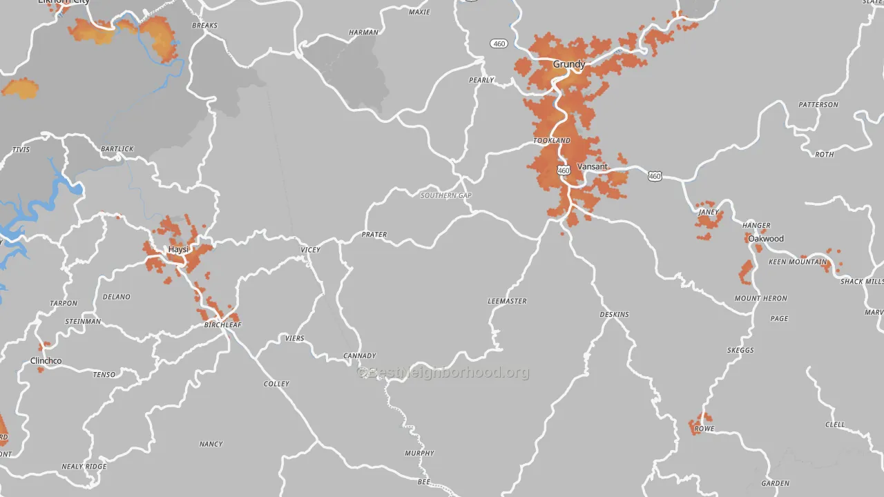 Bike Grade map of Prater, VA