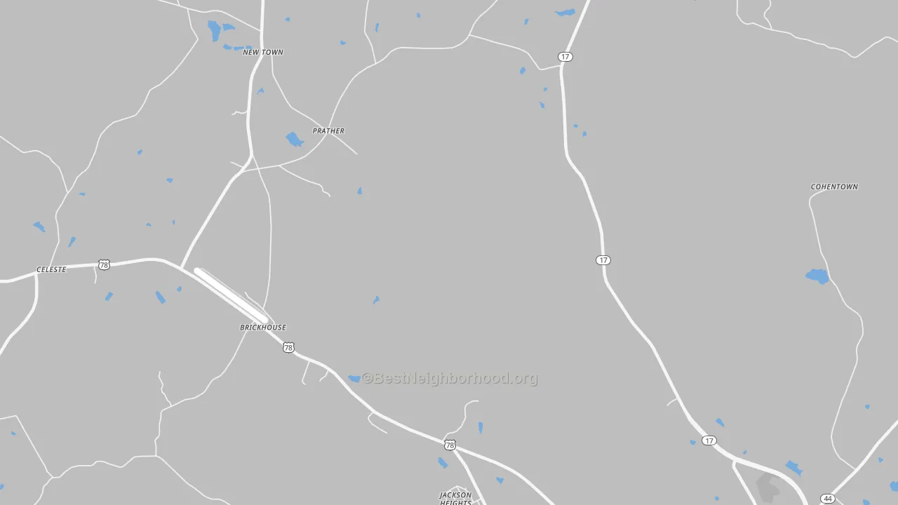 Bike Grade map of Prather, GA