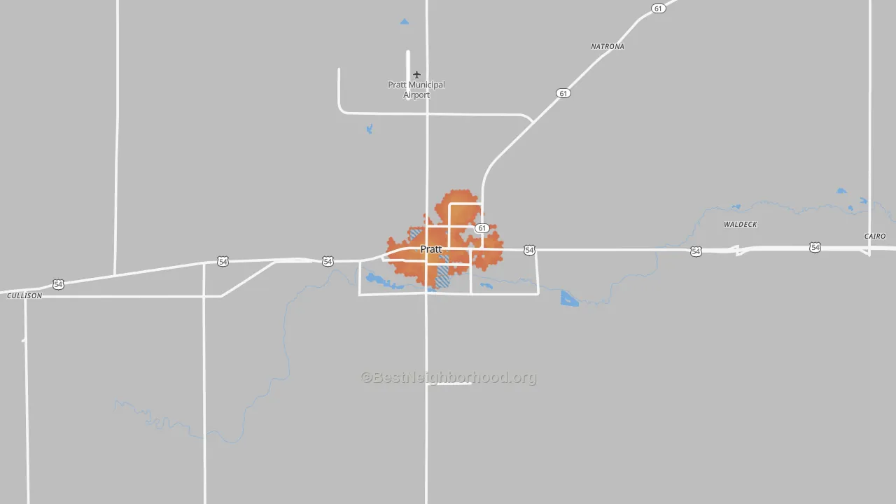 Bike Grade map of Pratt County, KS