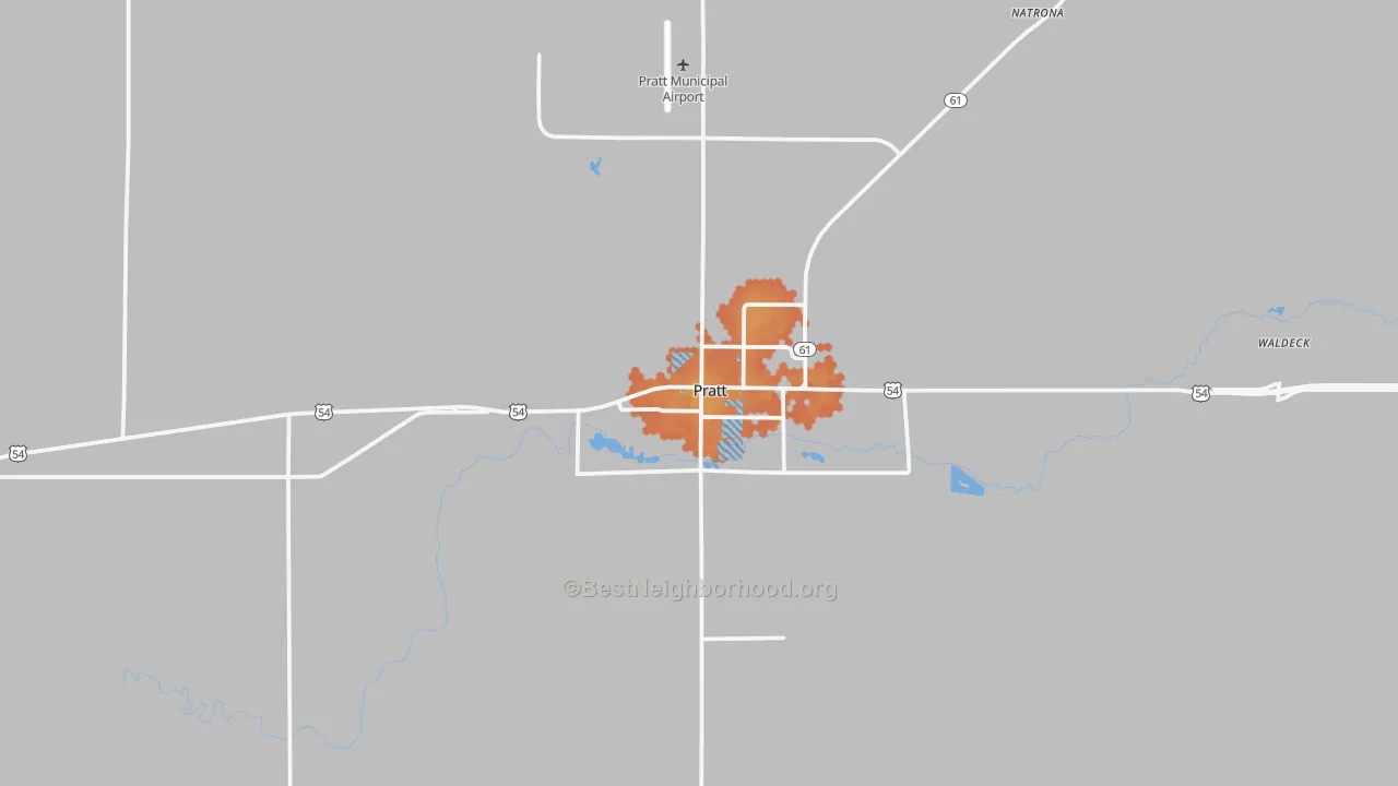 Bike Grade map of Pratt, KS