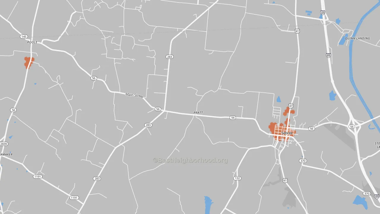 Bike Grade map of Pratt, KY