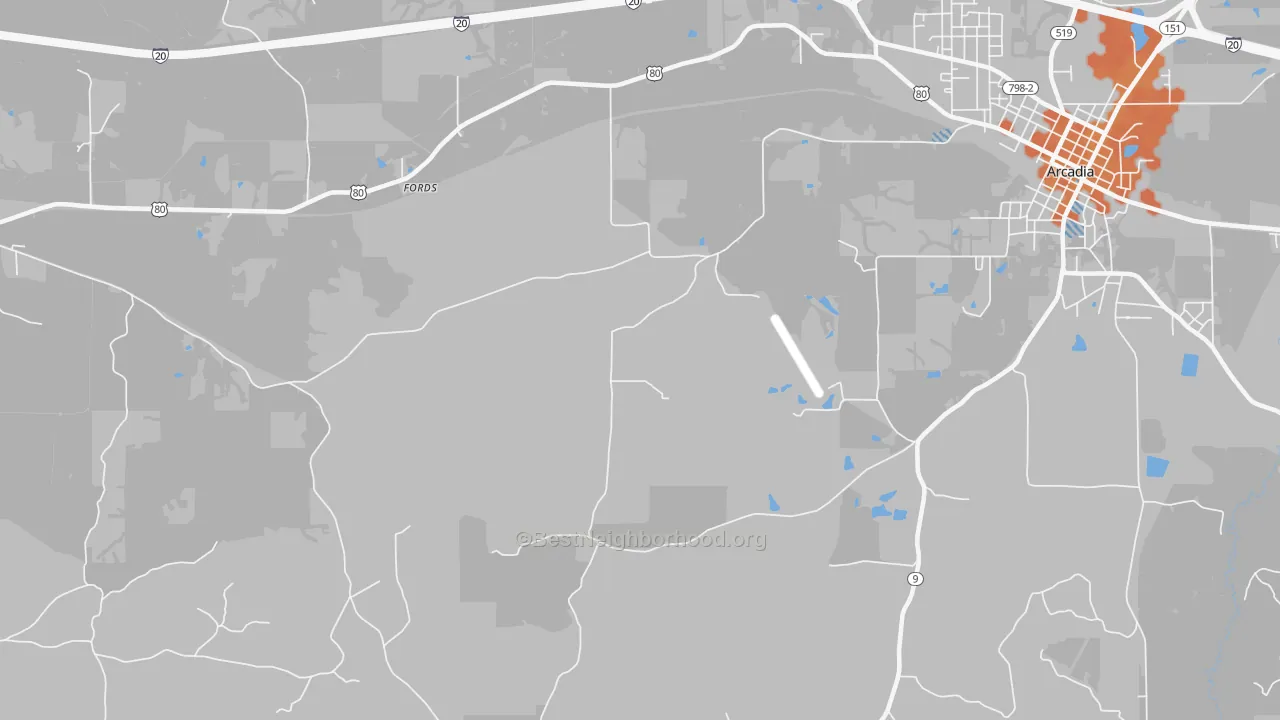 Bike Grade map of Pratt, LA