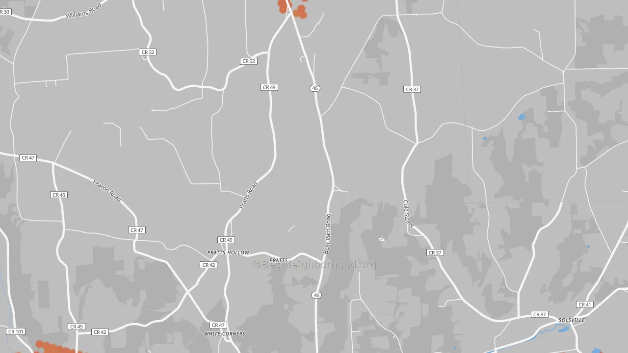 Bike Grade map of Pratts Hollow, NY