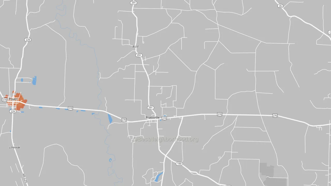 Bike Grade map of Prattsville, AR