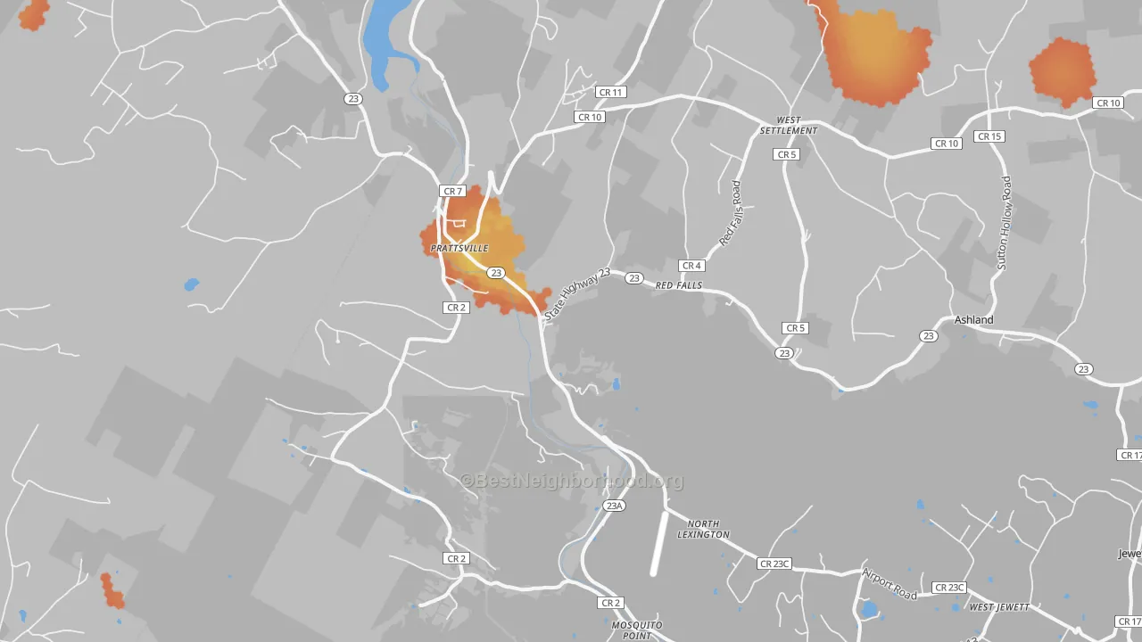 Bike Grade map of Prattsville, NY