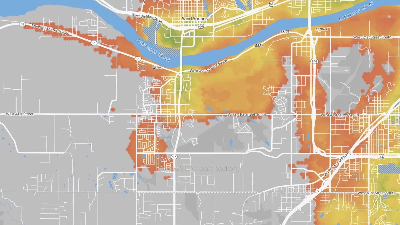 Bike Grade map of Prattville, OK