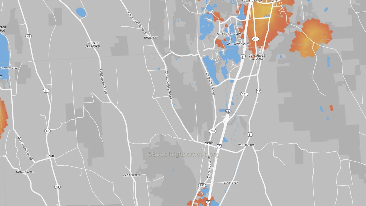 Bike Grade map of Preble, NY