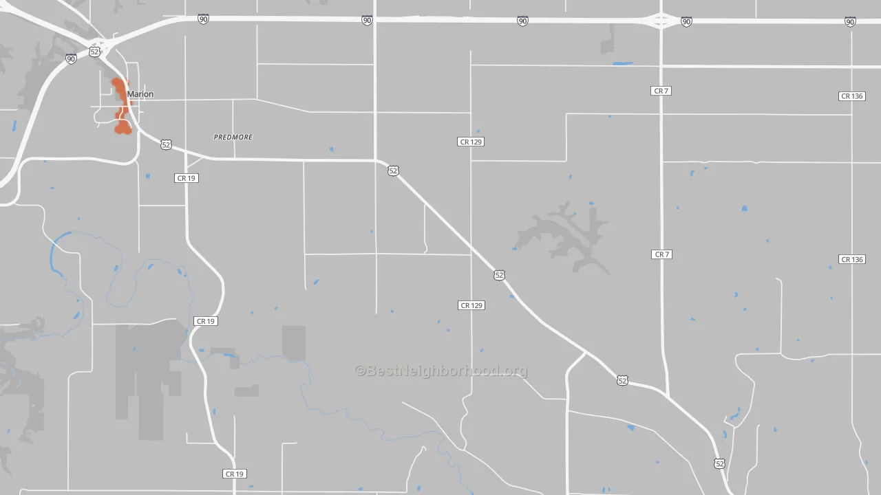 Bike Grade map of Predmore, MN