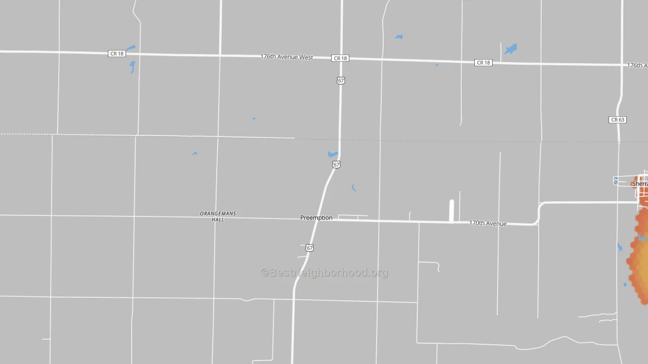 Bike Grade map of Preemption, IL