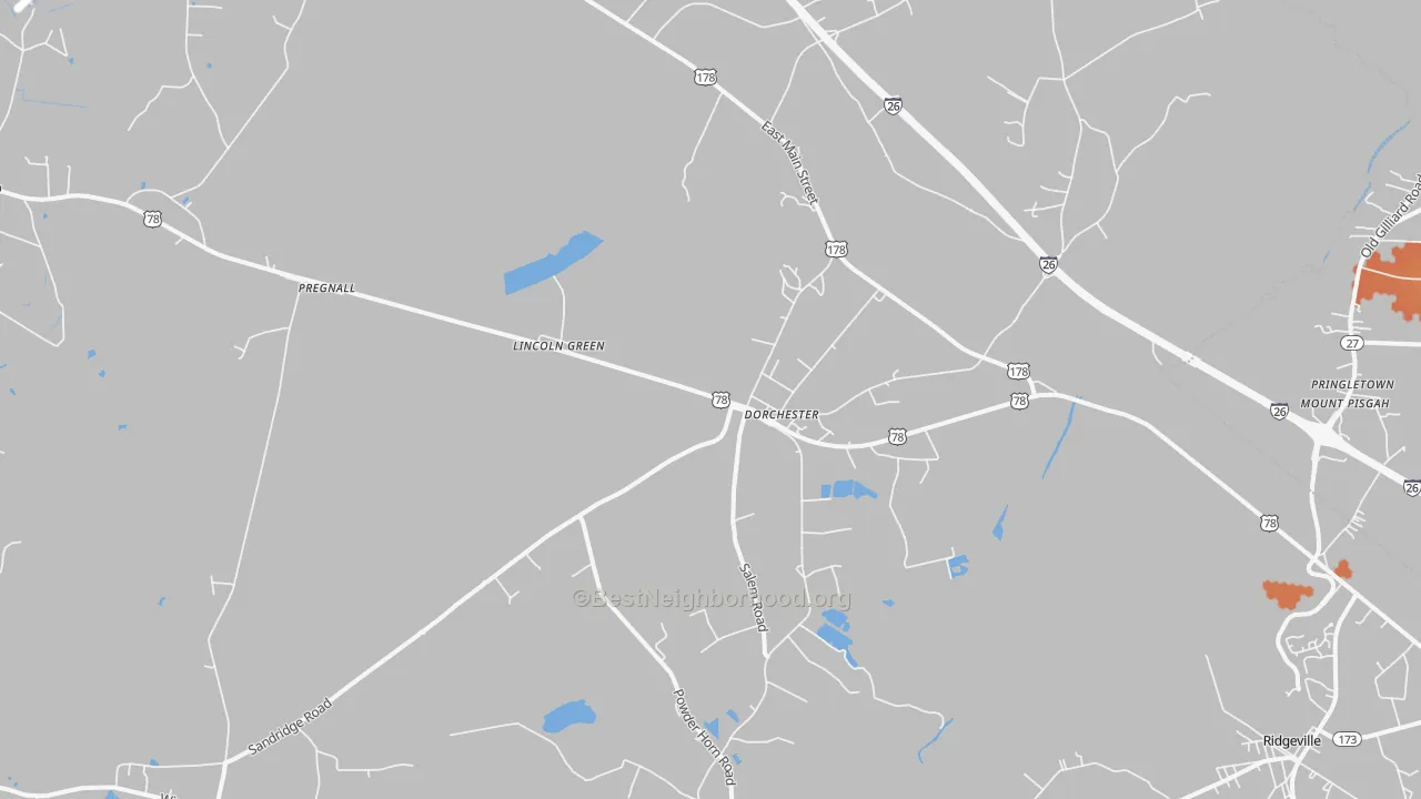 Bike Grade map of Pregnall, SC