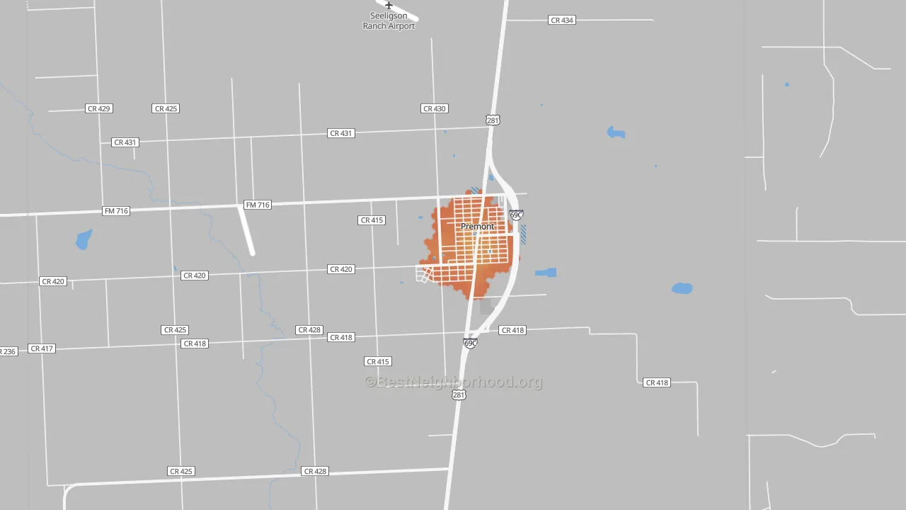 Bike Grade map of Premont, TX