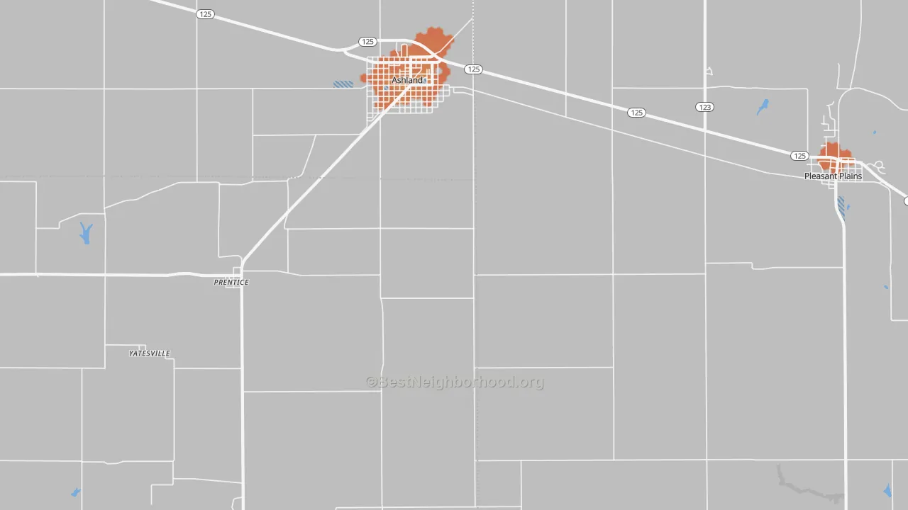 Bike Grade map of Prentice, IL