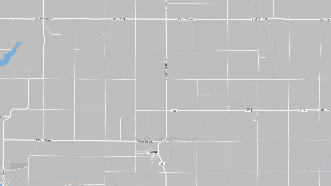 Bike Grade map of Prescott, IA