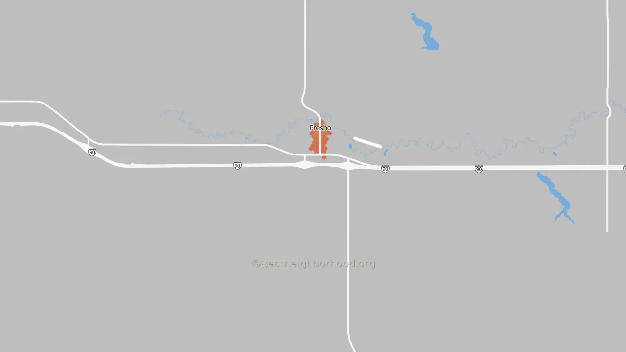 Bike Grade map of Presho, SD