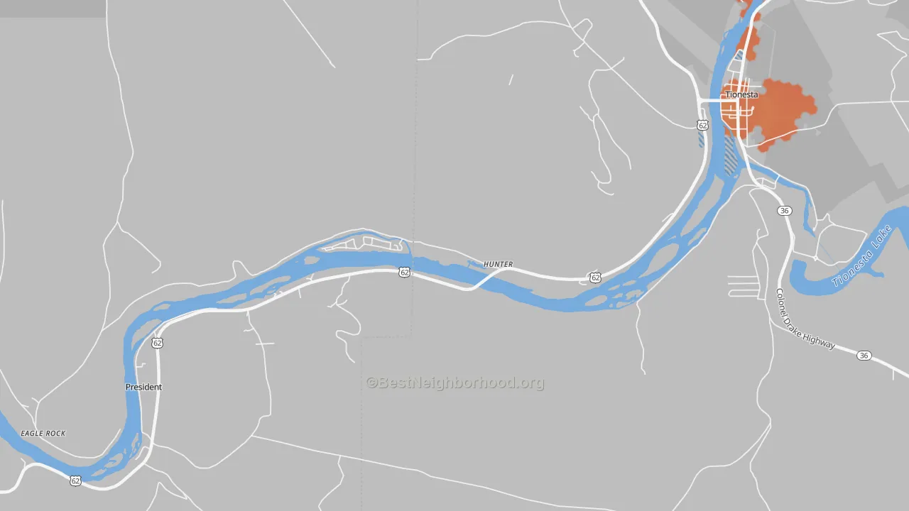 Bike Grade map of President, PA