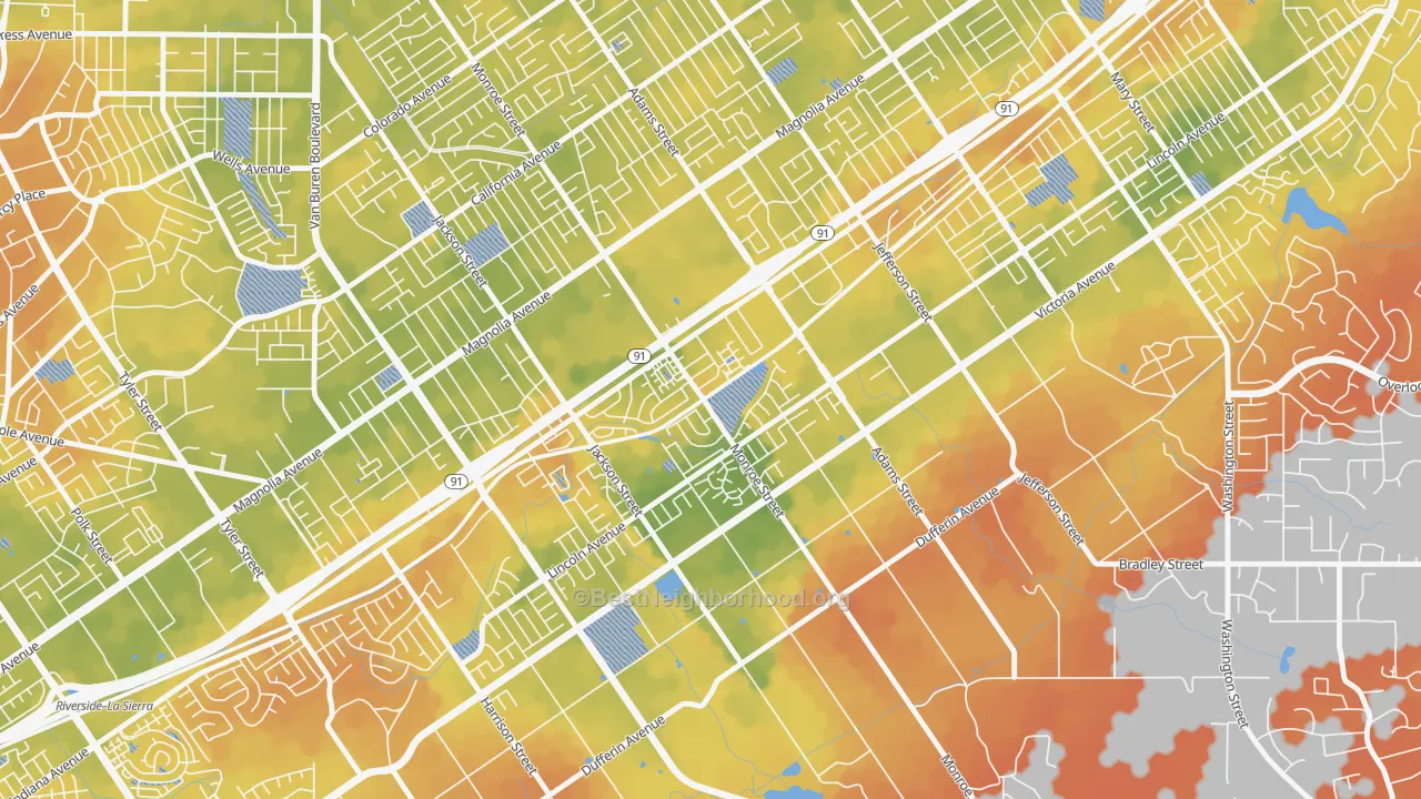 Bike Grade map of Presidential Park, Riverside, CA