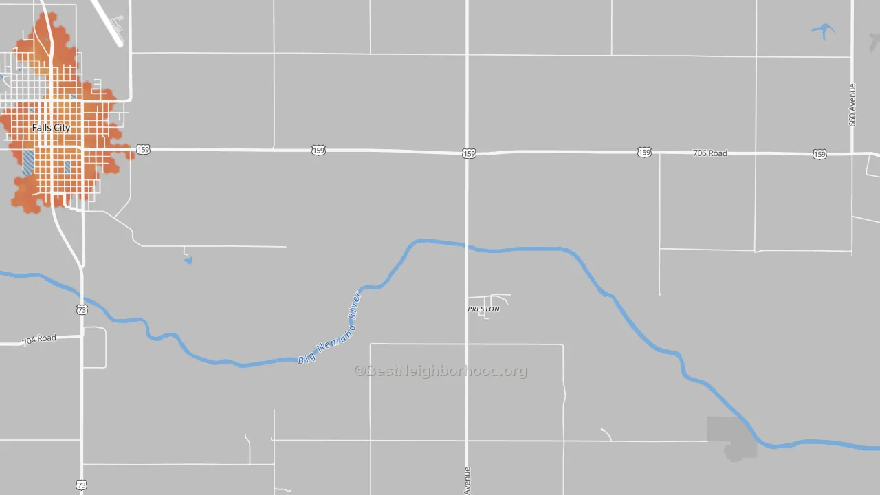 Bike Grade map of Preston, NE
