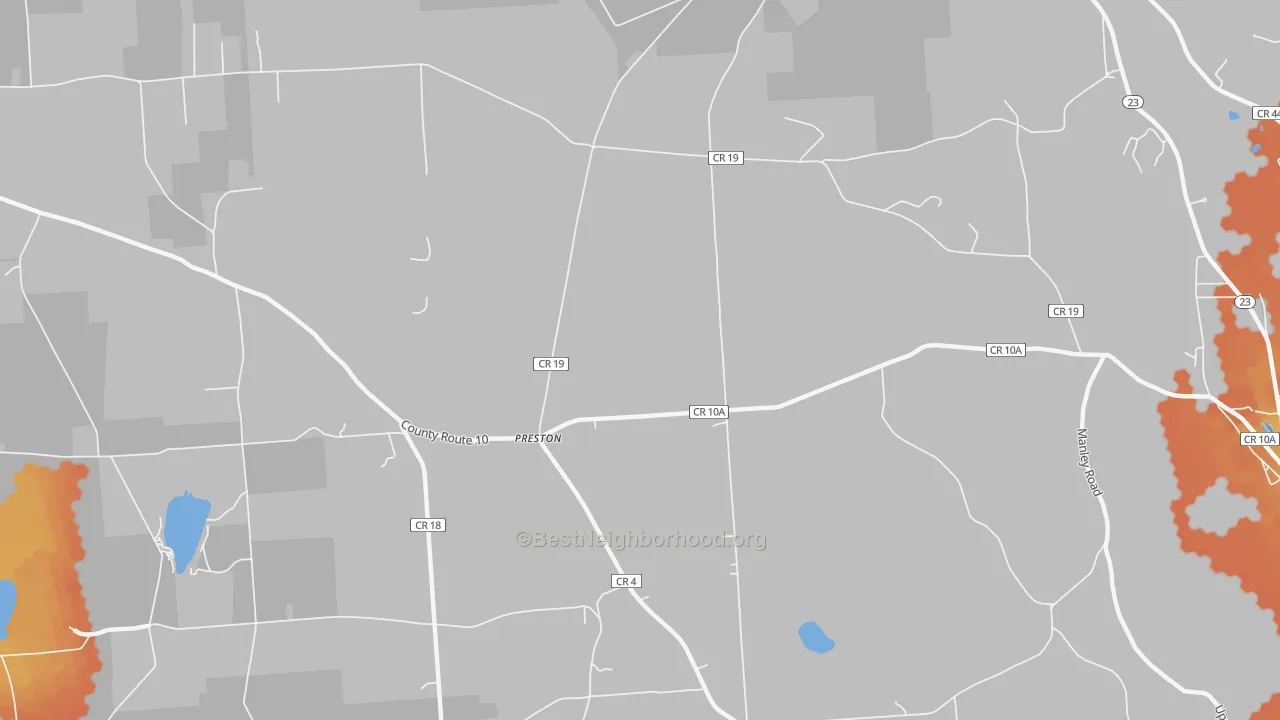 Bike Grade map of Preston, NY