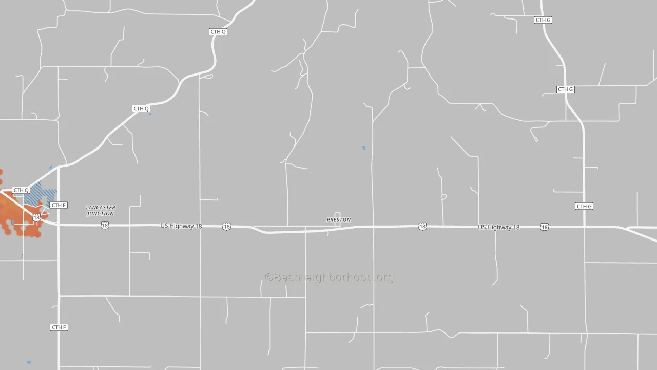 Bike Grade map of Preston, WI
