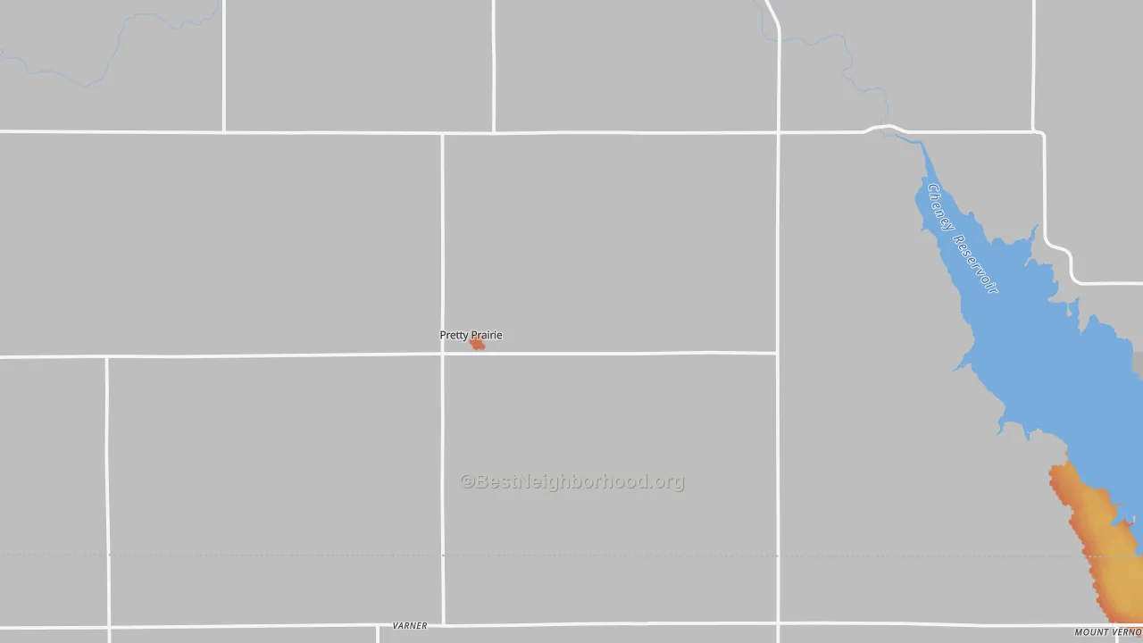 Bike Grade map of Pretty Prairie, KS