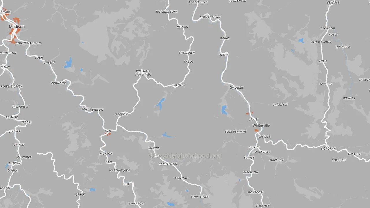 Bike Grade map of Price Hill, WV