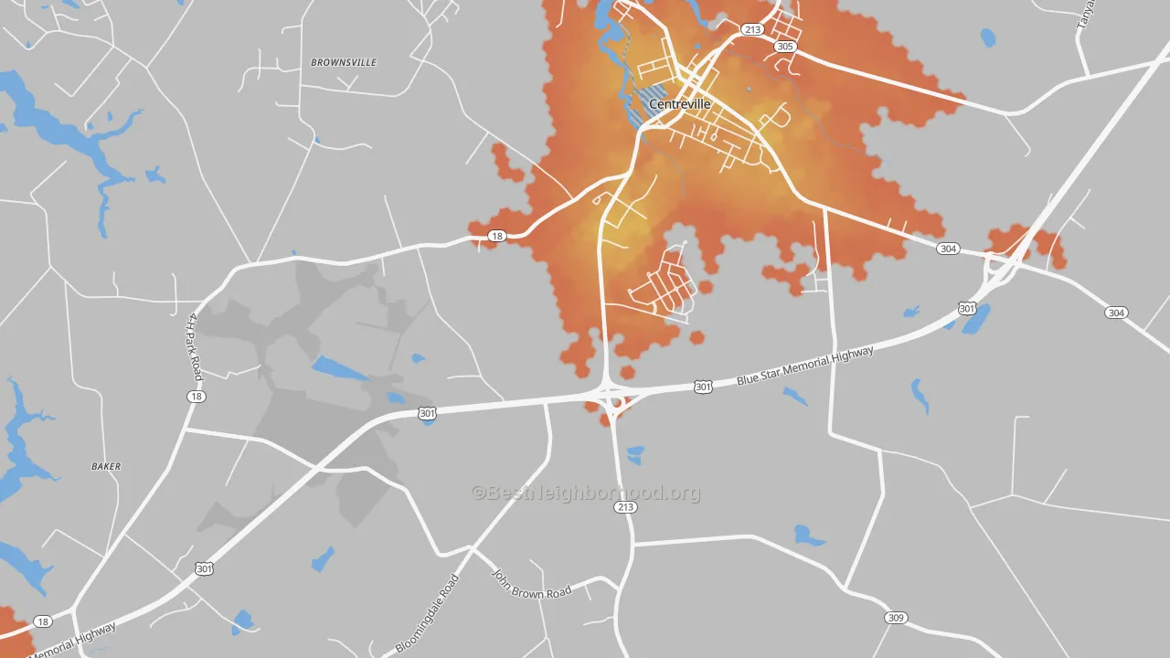 Bike Grade map of Price, MD