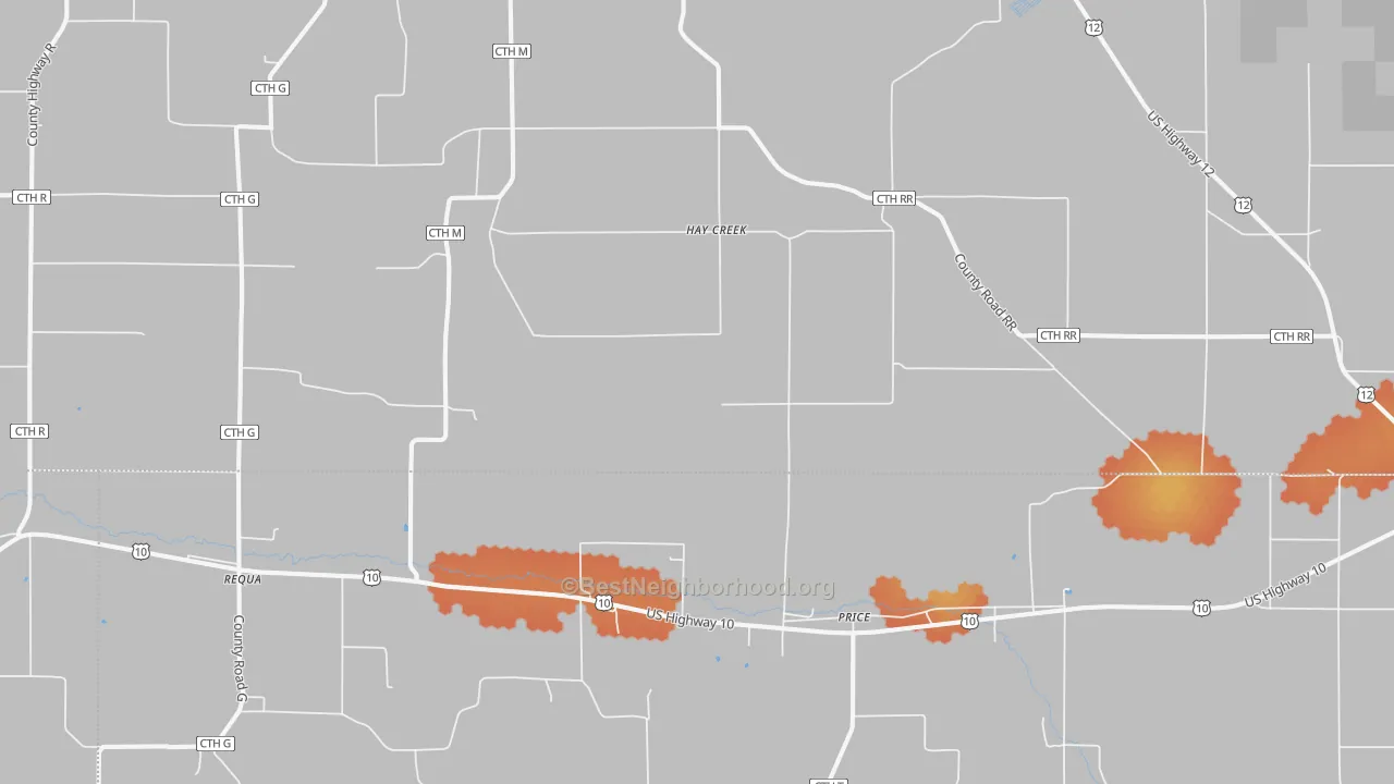 Bike Grade map of Price, WI
