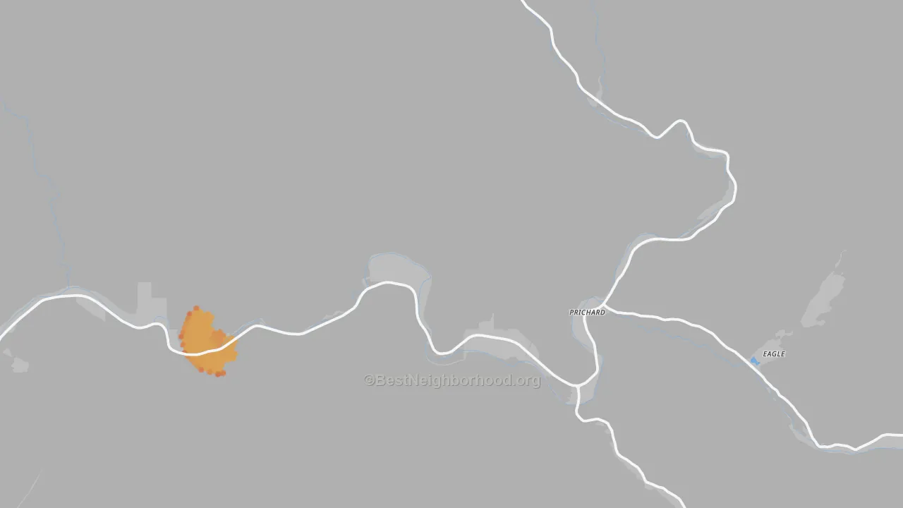 Bike Grade map of Prichard, ID