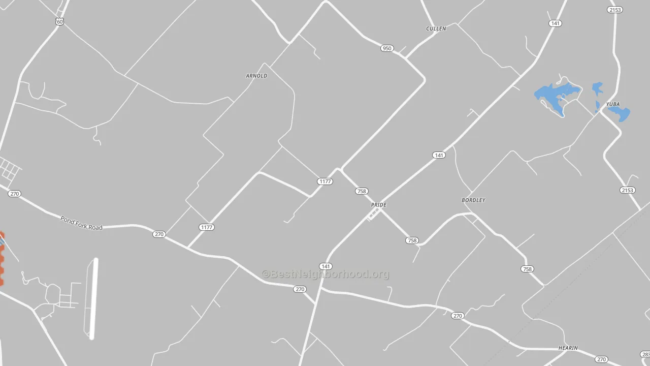 Bike Grade map of Pride, KY