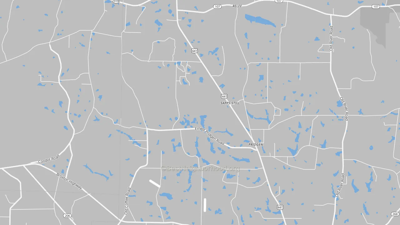 Bike Grade map of Pridgen, GA