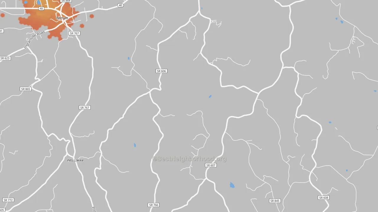 Bike Grade map of Prilliman, VA