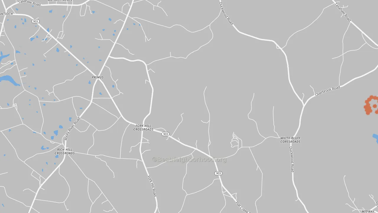 Bike Grade map of Primus, SC
