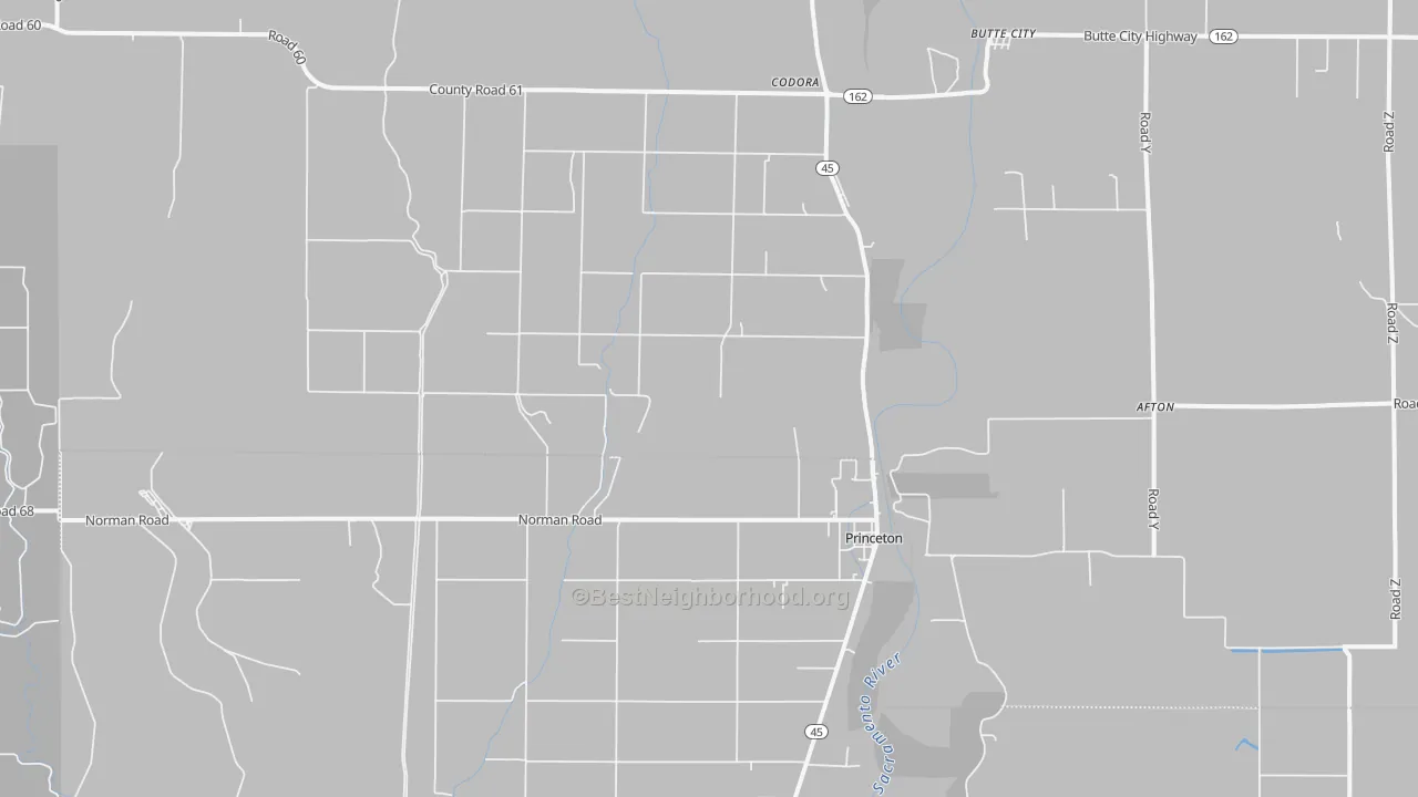 Bike Grade map of Princeton, CA