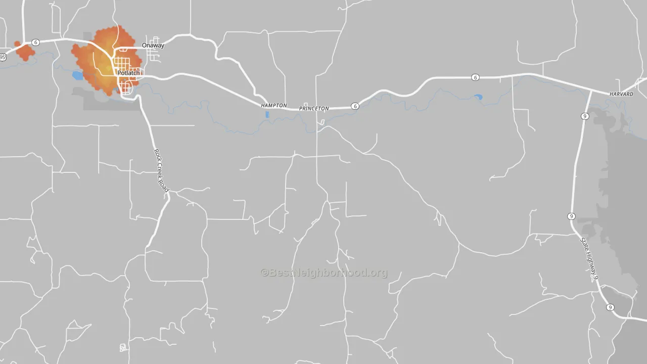 Bike Grade map of Princeton, ID