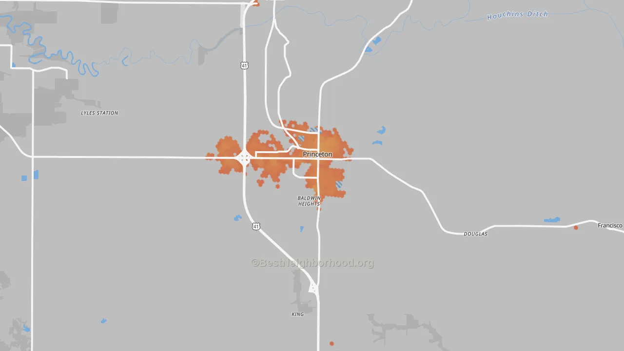 Bike Grade map of Princeton, IN